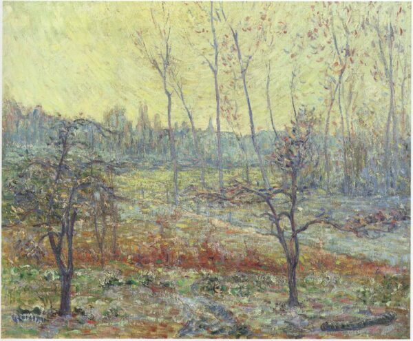 Landscape in Winter with Fog by Gustave Loiseau, hand-painted oil painting reproduction