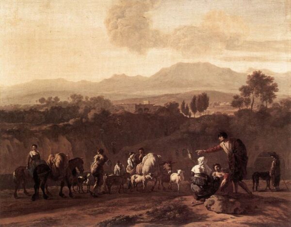 Landscape in the Roman Campagna by Karel Dujardin, hand-painted oil painting reproduction