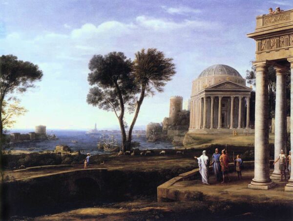 Landscape with Aeneas at Delos by Claude Lorrain, hand-painted oil painting reproduction