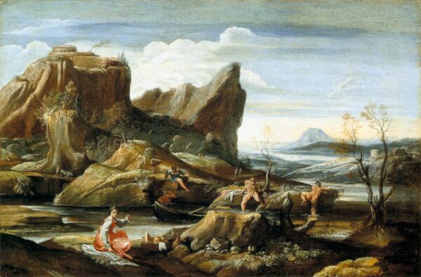 Landscape with Bathers by Antonio Carracci, hand-painted oil painting reproduction