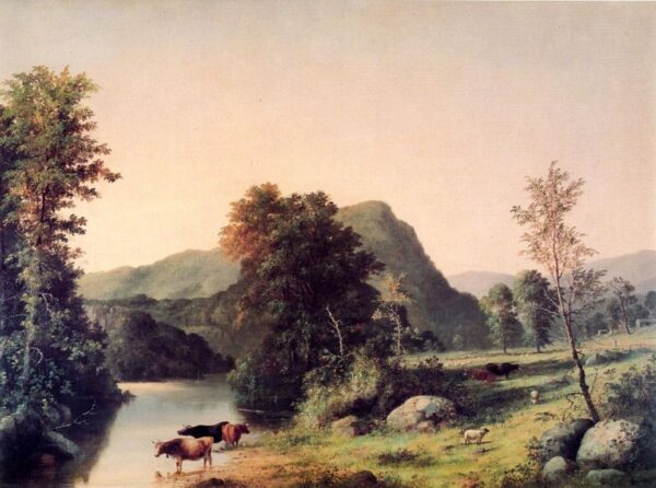 Landscape with Cattle by George Henry Durrie, hand-painted oil painting reproduction