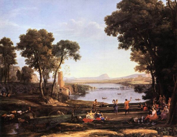 Landscape with Dancing Figures by Claude Lorrain, hand-painted oil painting reproduction