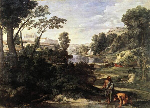Landscape with Diogenes by Nicolas Poussin, hand-painted oil painting reproduction