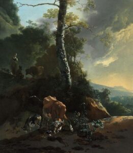 Landscape with Enraged Ox by Adam Pynacker, hand-painted oil painting reproduction