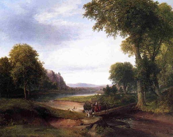 Landscape with Footbridge by Thomas Doughty, hand-painted oil painting reproduction