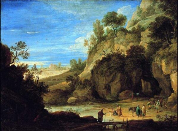 Landscape with Gypsies by David Teniers the Younger, hand-painted oil painting reproduction