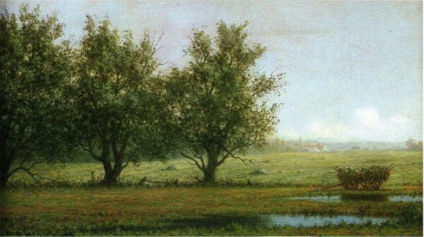 Landscape with Hay Wagon by Martin Johnson Heade, hand-painted oil painting reproduction