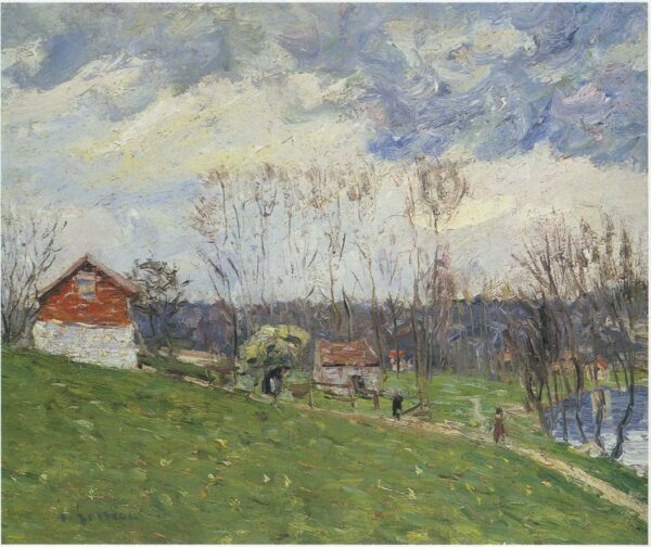 Landscape with House by Gustave Loiseau, hand-painted oil painting reproduction