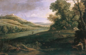 Landscape with Rabbit Hunt by Paul Bril, hand-painted oil painting reproduction