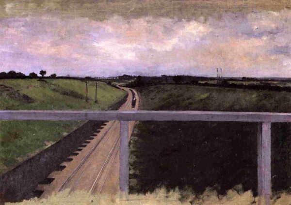 Landscape with Railway Tracks by Gustave Caillebotte, hand-painted oil painting reproduction
