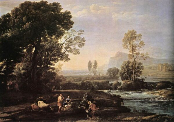 Landscape with Rest in Flight to Egypt by Claude Lorrain, hand-painted oil painting reproduction