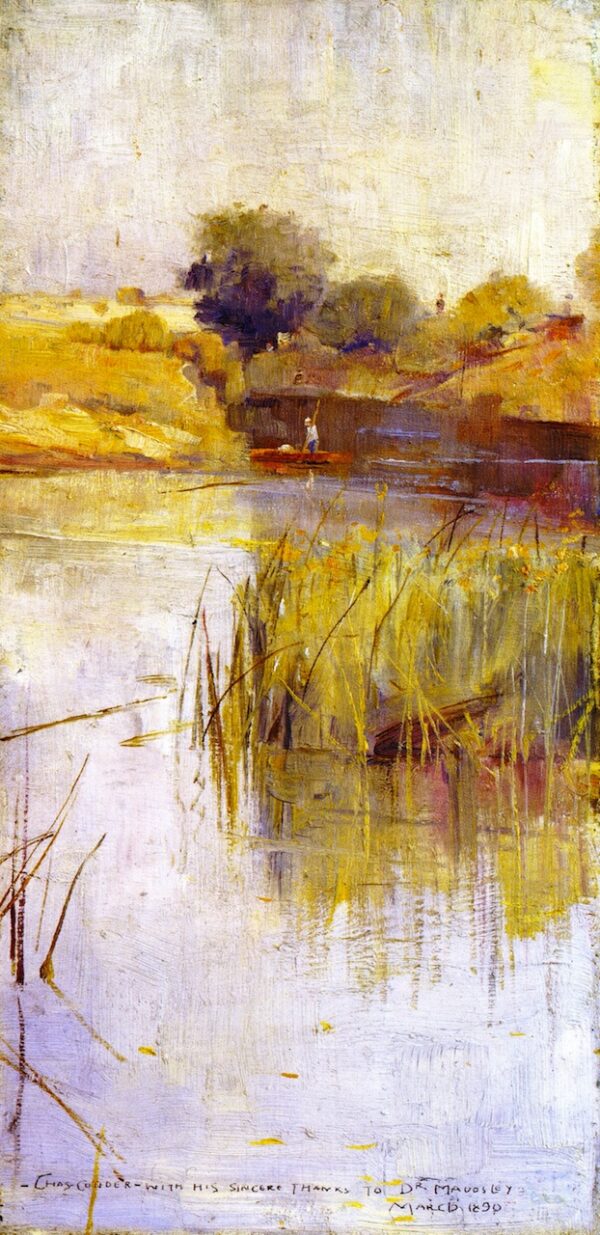 Landscape with River and Boat by Charles Conder, hand-painted oil painting reproduction