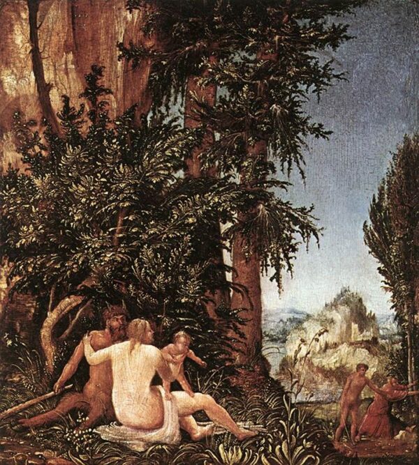 Landscape with Satyr Family by Albrecht Altdorfer, hand-painted oil painting reproduction