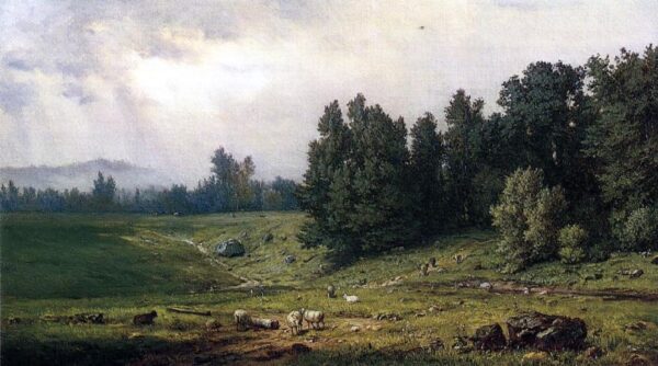 Landscape with Sheep by George Inness, hand-painted oil painting reproduction