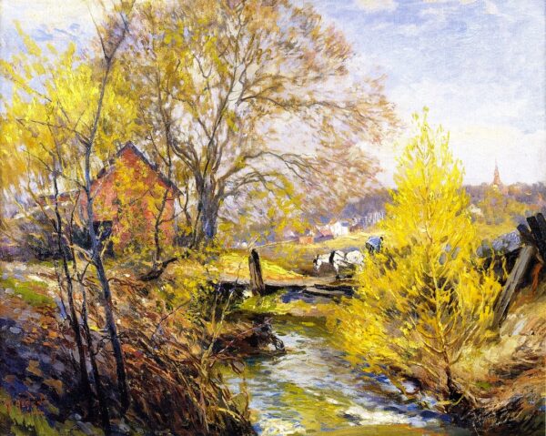Landscape with Stream by Mathias J Alten, hand-painted oil painting reproduction