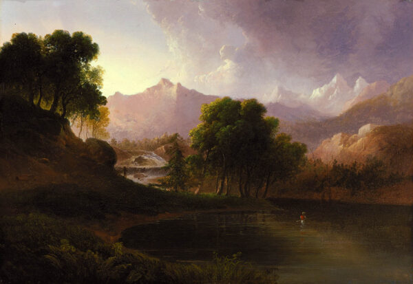 Landscape with Stream and Mountains by Thomas Doughty, hand-painted oil painting reproduction