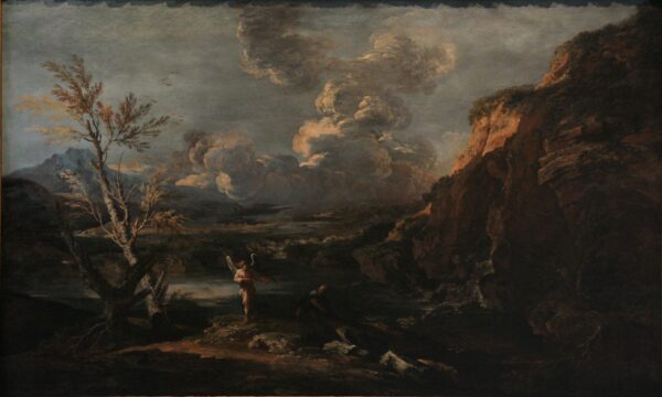 Landscape with Tobit and the Angel by Salvator Rosa, hand-painted oil painting reproduction