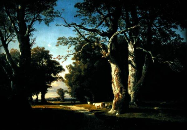 Landscape with Trees and Cattle by Joséphine Bowes, hand-painted oil painting reproduction