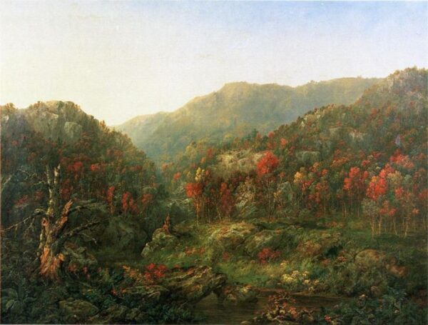 Landscape with Two Indians by William Mason Brown, hand-painted oil painting reproduction