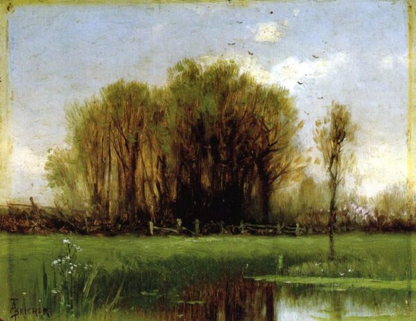 Landscape with Water by Alfred Thompson Bricher, hand-painted oil painting reproduction