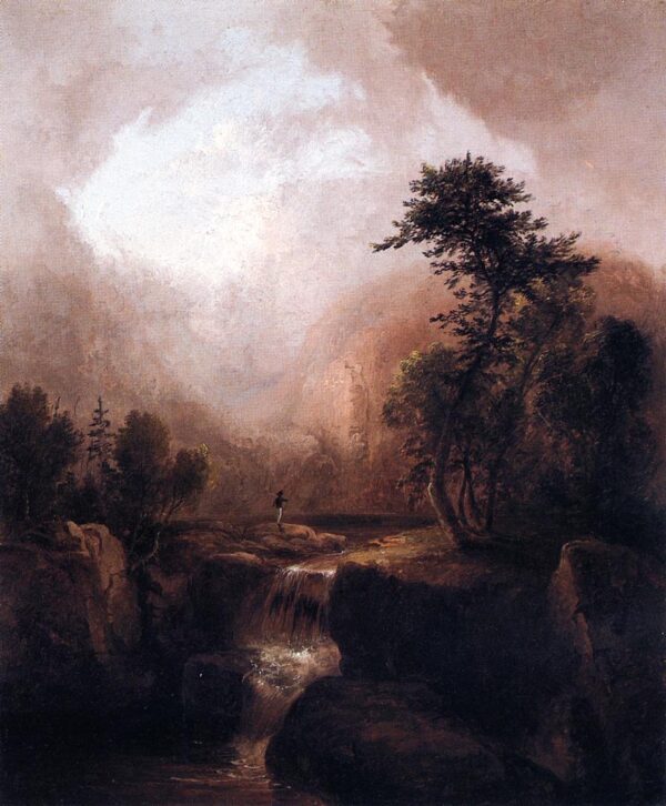 Landscape with Waterfall by Thomas Doughty, hand-painted oil reproduction