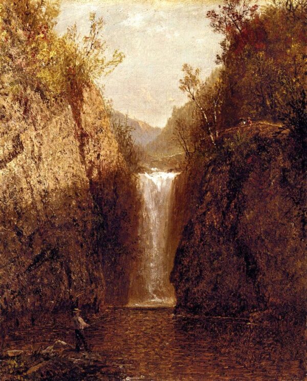 Landscape with Waterfall by John Frederick Kensett, hand-painted oil painting reproduction