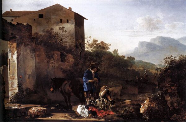 Landscape with a Goatherd by Adam Pynacker, hand-painted oil painting reproduction