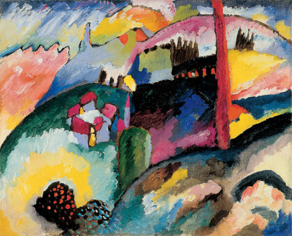 Landscape with factory chimney by Wassily Kandinsky, hand-painted oil painting reproduction