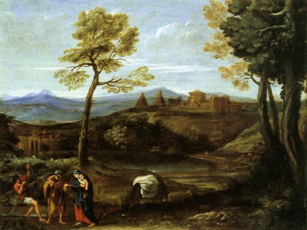 Landscape with the Flight into Egypt by Domenichino, hand-painted oil painting reproduction