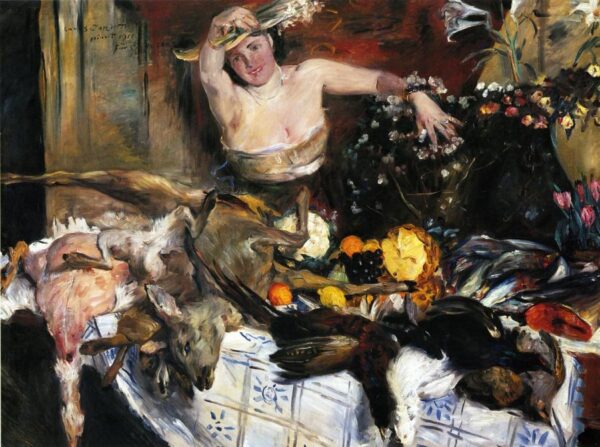Large Still Life with Figure by Lovis Corinth, hand-painted oil painting reproduction
