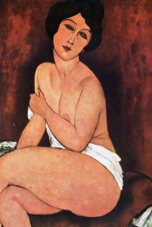 Large Seated Nude by Amedeo Modigliani, hand-painted oil reproduction