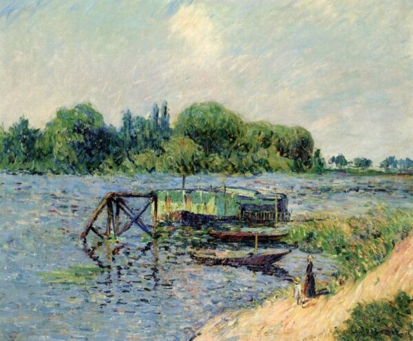 Laundry on the Seine at Herblay by Gustave Loiseau, hand-painted oil painting reproduction