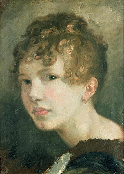 Portrait of Miss H M de Cardonnel Lawson by Thomas Barker of Bath, hand-painted oil reproduction