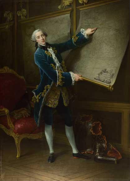 Le Comte and Chevalier de Choiseul as Savoyards by François-Hubert Drouais, hand-painted oil reproduction