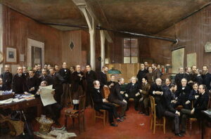 Le Journal des Debats 1889 by Jean Béraud, hand-painted oil painting reproduction