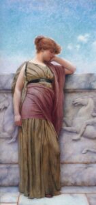 Leaning on the Balcony by John William Godward, hand-painted oil painting reproduction
