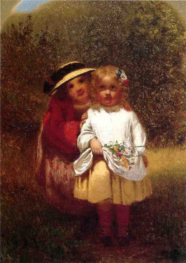Learning to Curtsey by John G Brown, hand-painted oil painting reproduction