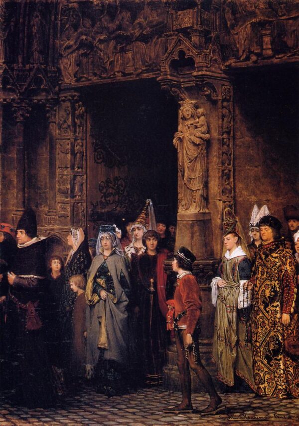 Leaving the Church in the Fifteenth Century by Lawrence Alma-Tadema, hand-painted oil painting reproduction