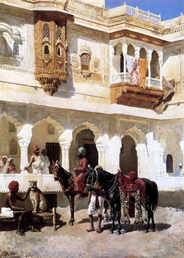 Leaving For The Hunt by Edwin Lord Weeks, hand-painted oil painting reproduction