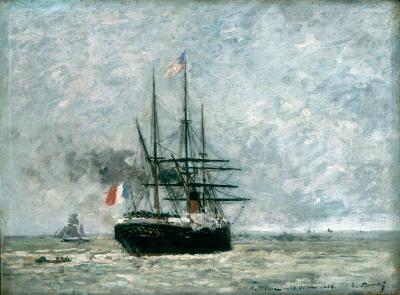 Leaving Port by Eugène Louis Boudin, hand-painted oil reproduction