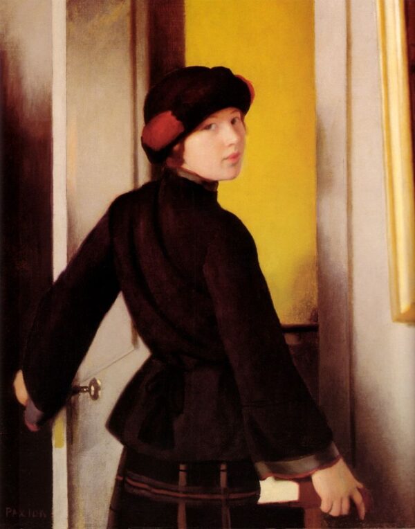 Leaving the Studio by William McGregor Paxton, hand-painted oil painting reproduction