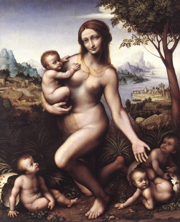 Leda by Leonardo da Vinci, hand-painted oil painting reproduction
