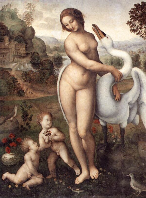 Leda 1 by Leonardo da Vinci, hand-painted oil painting reproduction