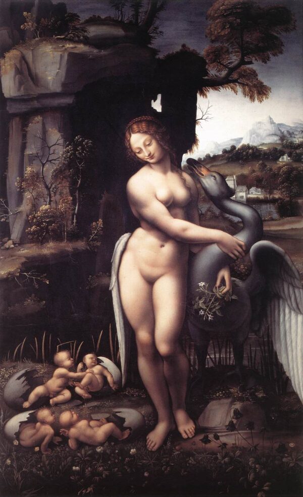 Leda 3 by Leonardo da Vinci, hand-painted oil painting reproduction