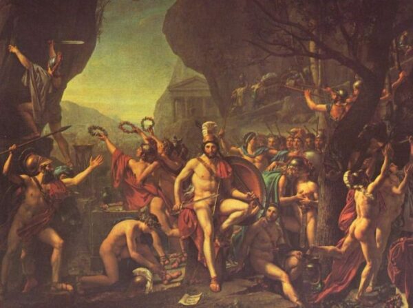 Leonidas at Thermopylae by Jacques-Louis David, hand-painted oil reproduction