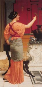Lesbia With Her Sparrow by John William Godward, hand-painted oil painting reproduction