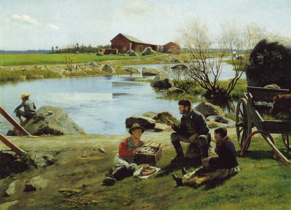 Levahdys Markkinamatkalla by Gunnar Berndtson, hand-painted oil painting reproduction