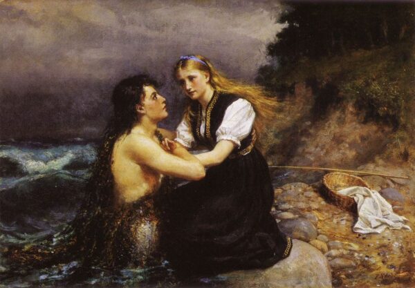 Liden Gunvor og Havmanden by Peter Nicolai Arbo, hand-painted oil painting reproduction
