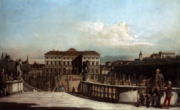 Liechtenstein Garden Palace in Vienna Seen from the East b by Bernardo Bellotto, hand-painted oil painting reproduction