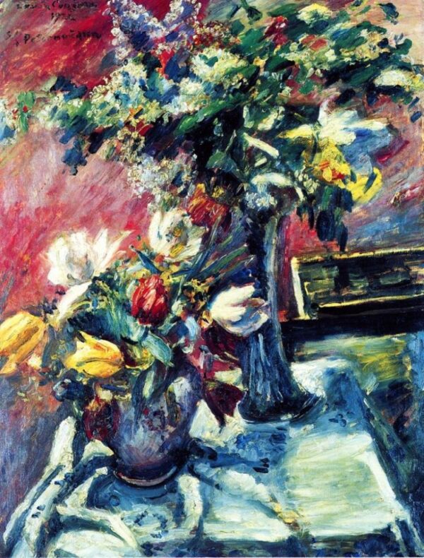 Lilac and Tulips by Lovis Corinth, hand-painted oil painting reproduction